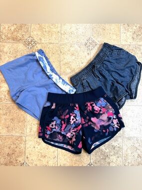 3 various Brand Girls Shorts Navy, Denim, Athletic Gap wonder nation sz 7-8
